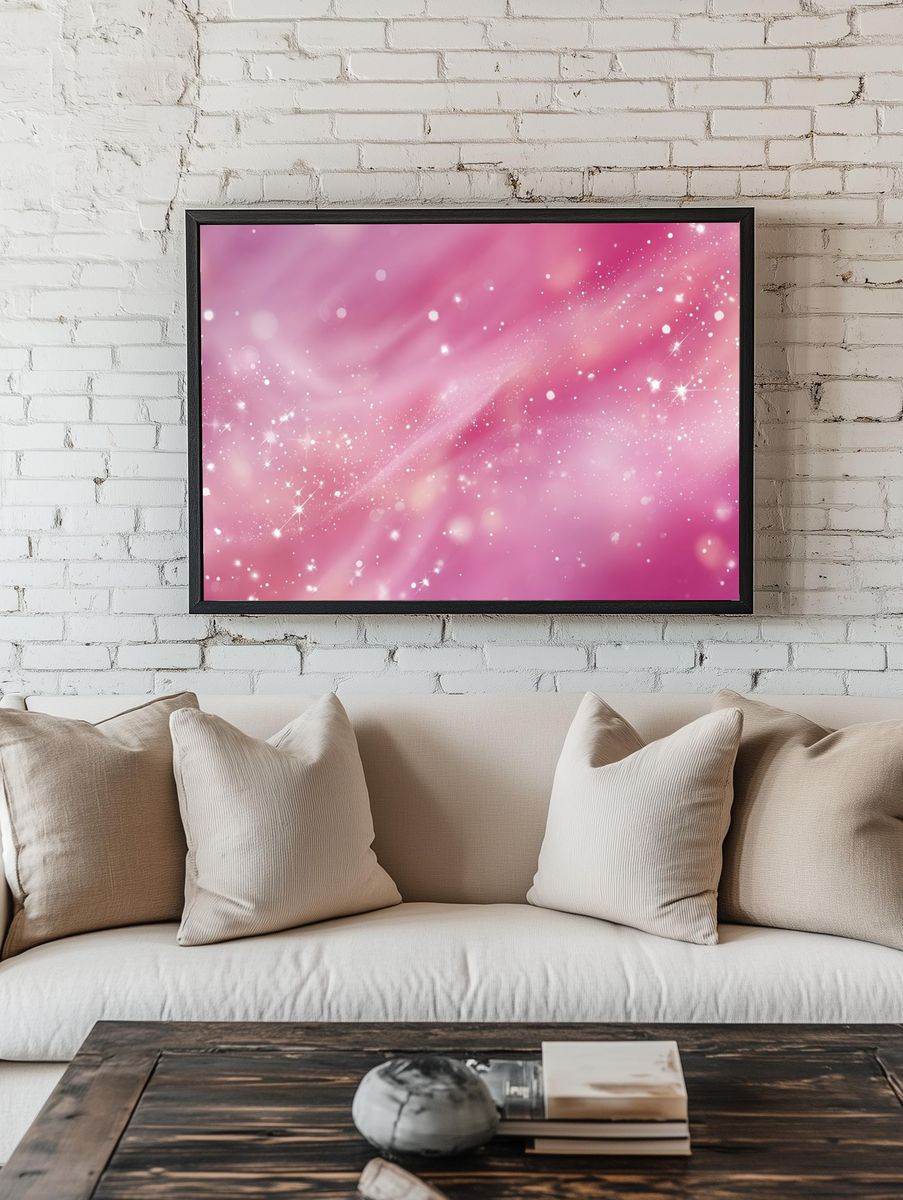 Pink Sparkle Abstract Poster. — room view 1