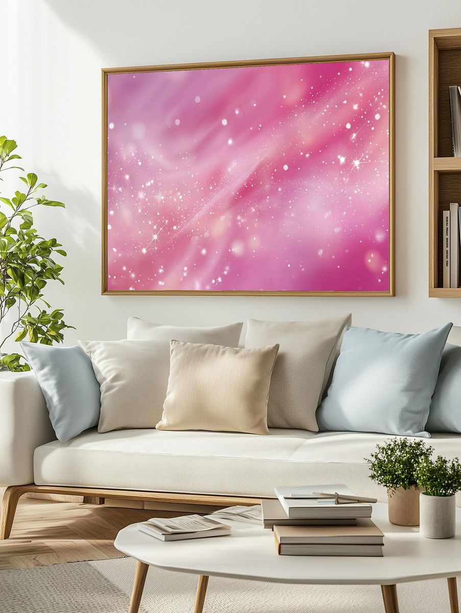 Pink Sparkle Abstract Poster. — room view 2