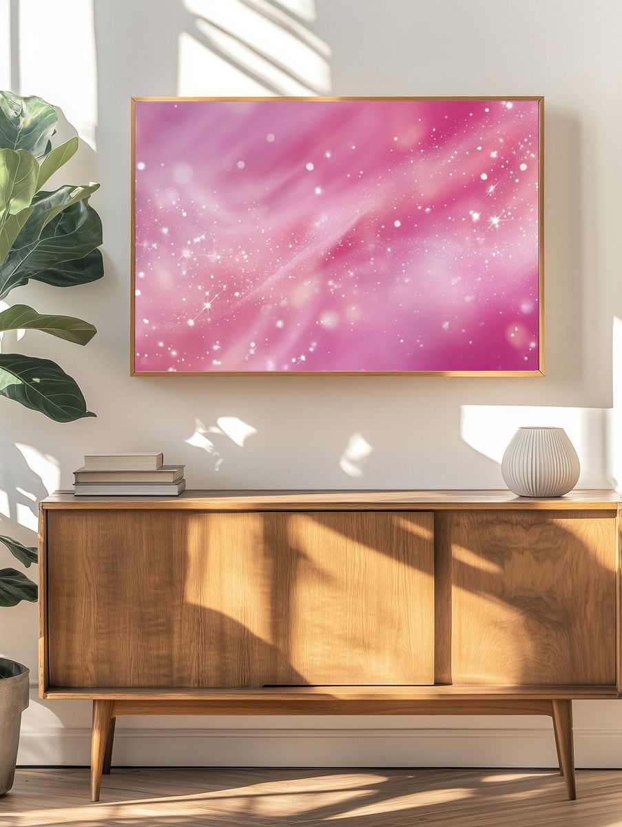 Pink Sparkle Abstract Poster. — room view 3