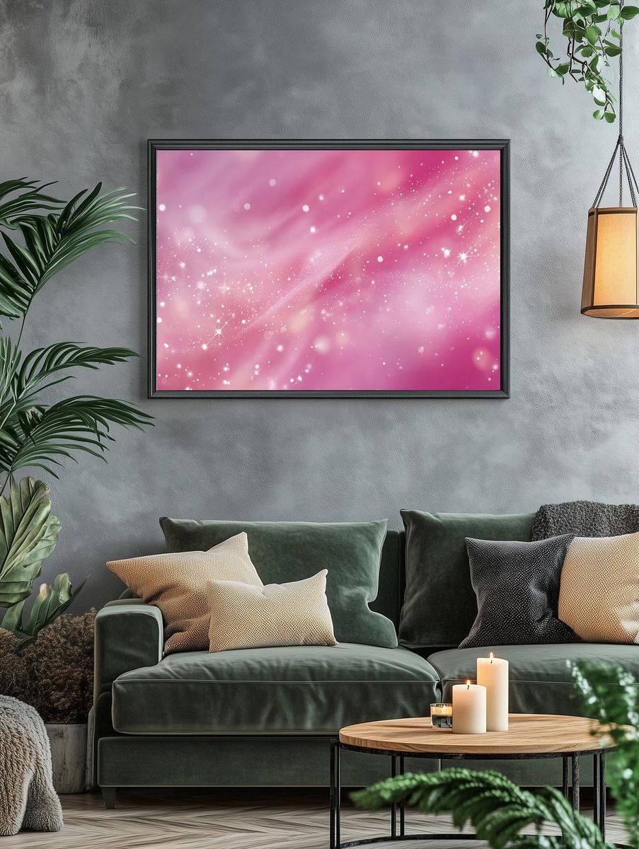 Pink Sparkle Abstract Poster. — room view 4