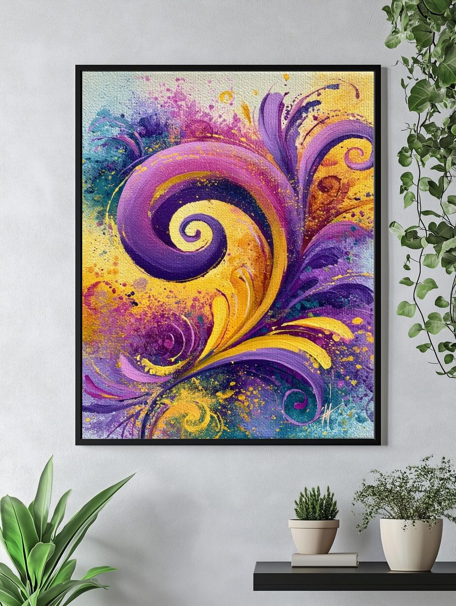 Purple Swirl Abstract Poster. — room view 4