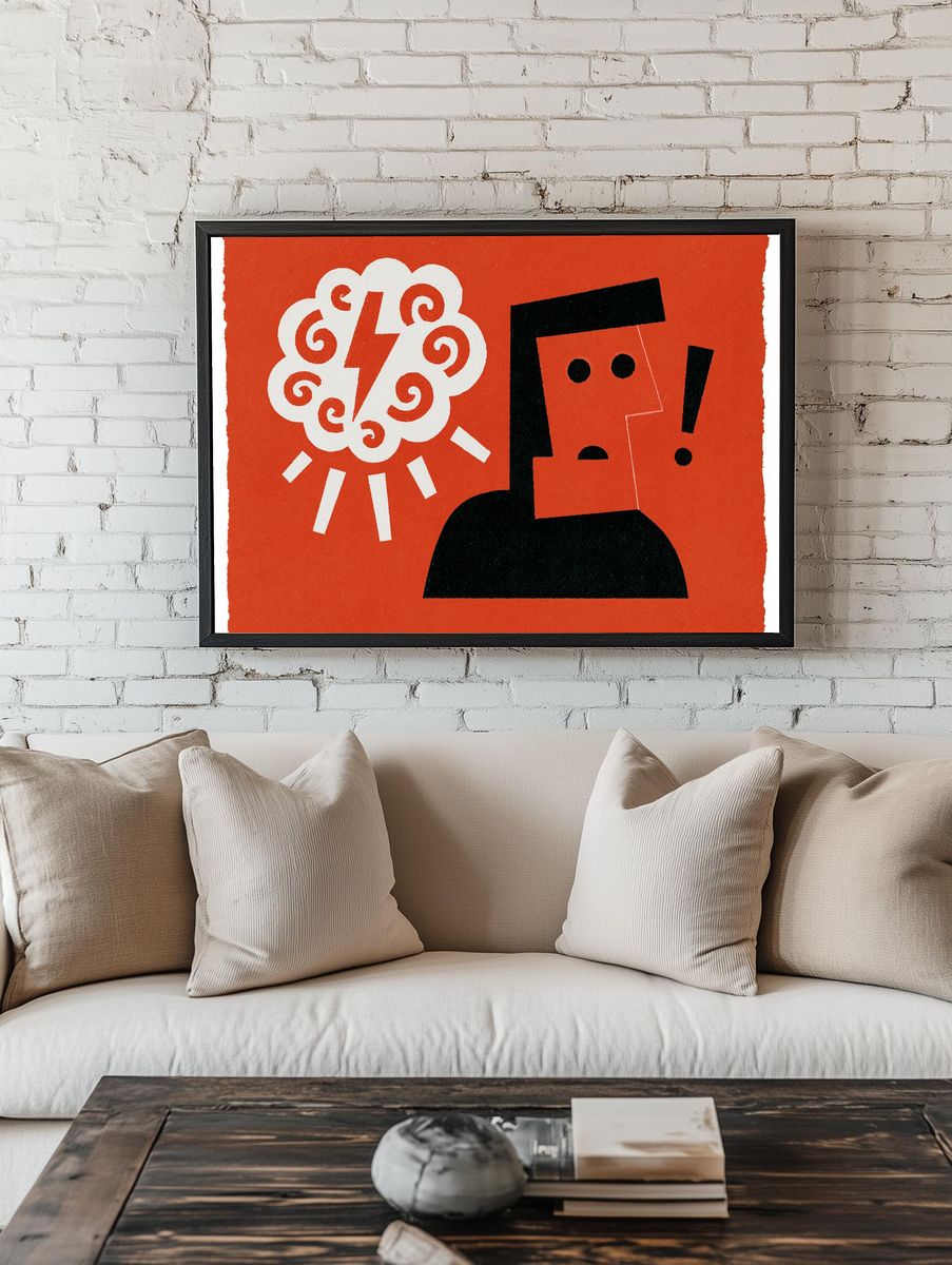 Abstract Face and Sun Poster. room preview