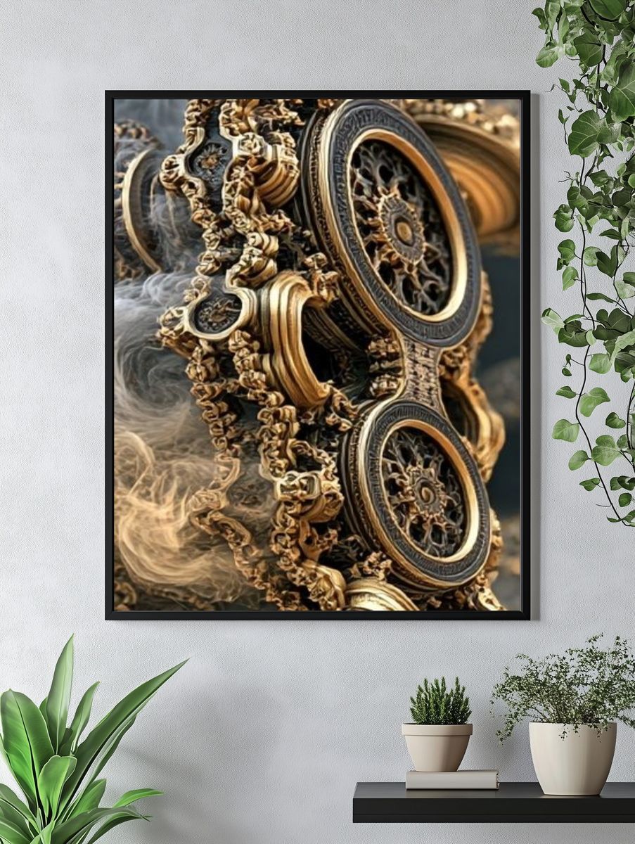 Ornate Gilded Mechanical Relief Poster. — room view 4