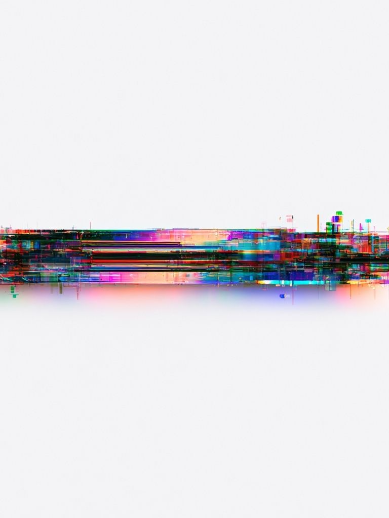 Neon Glitch Horizon Abstract Poster. poster detail