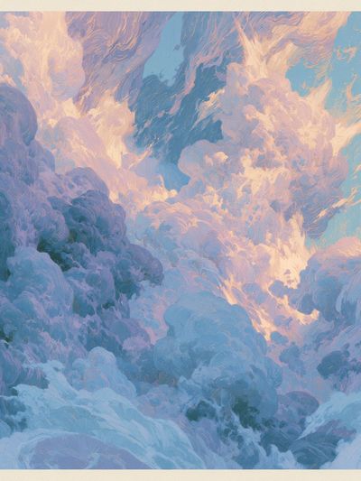 Dreamy Cloudscape Abstract Print.