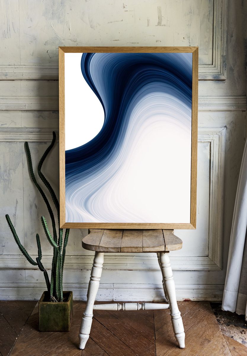 Midnight Flow Abstract Poster. room preview