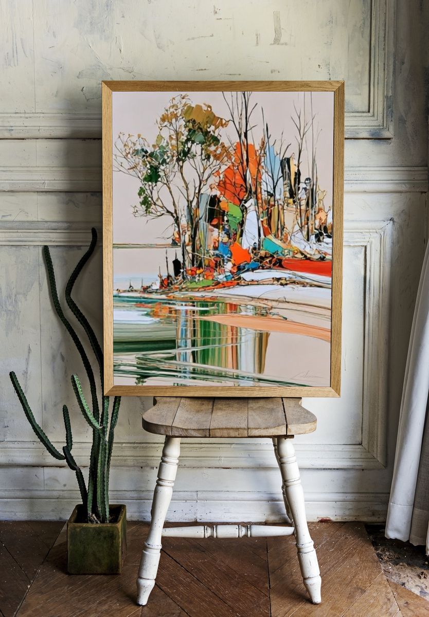 Abstract Landscape Colorful Poster. — room view 1