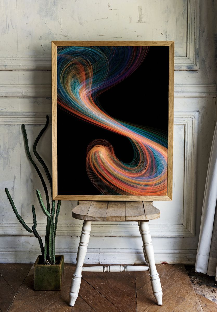 Chromatic Flow Abstract Poster. room preview