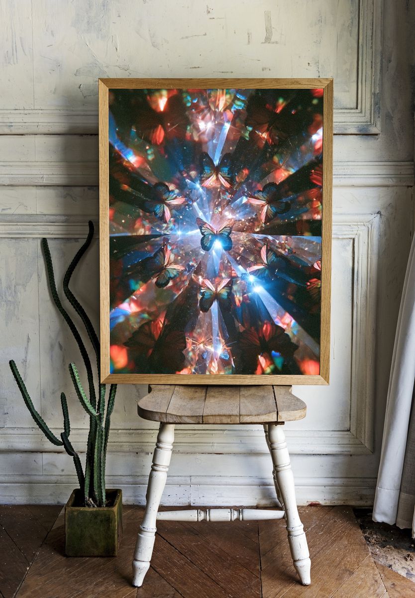 Butterfly Prism Abstract Poster. room preview