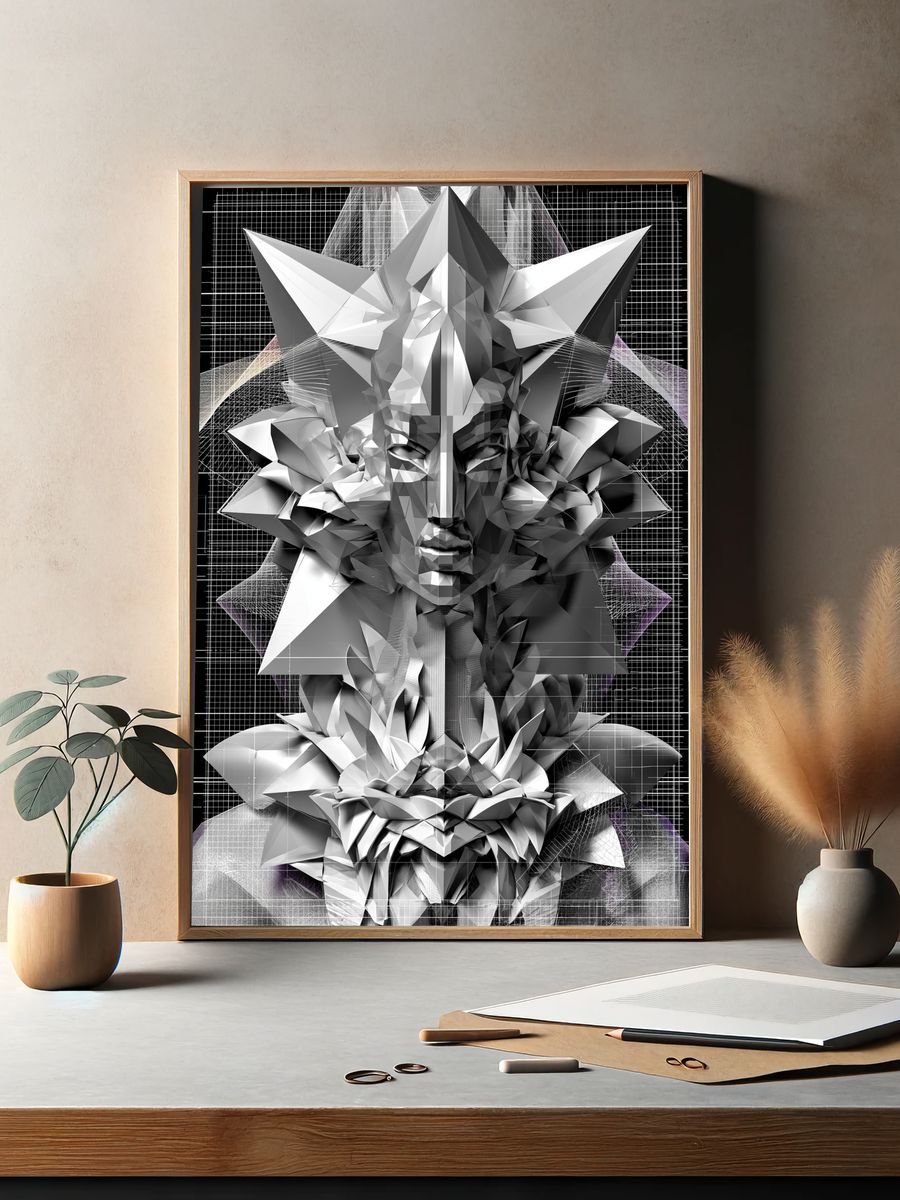 Geometric Mask Abstract Poster. — room view 2