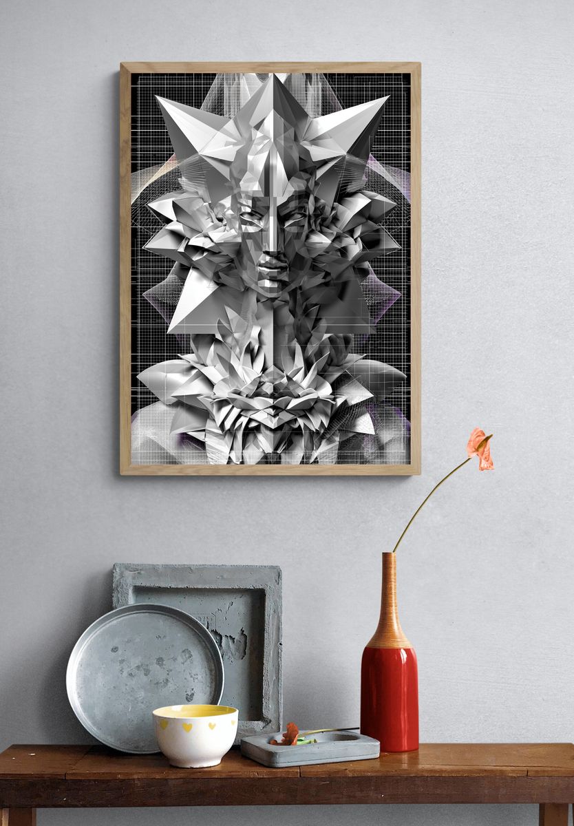 Geometric Mask Abstract Poster. — room view 3
