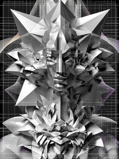 Geometric Mask Abstract Poster.