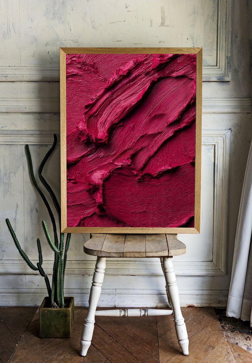 Magenta Paint Texture Abstract Poster. room preview