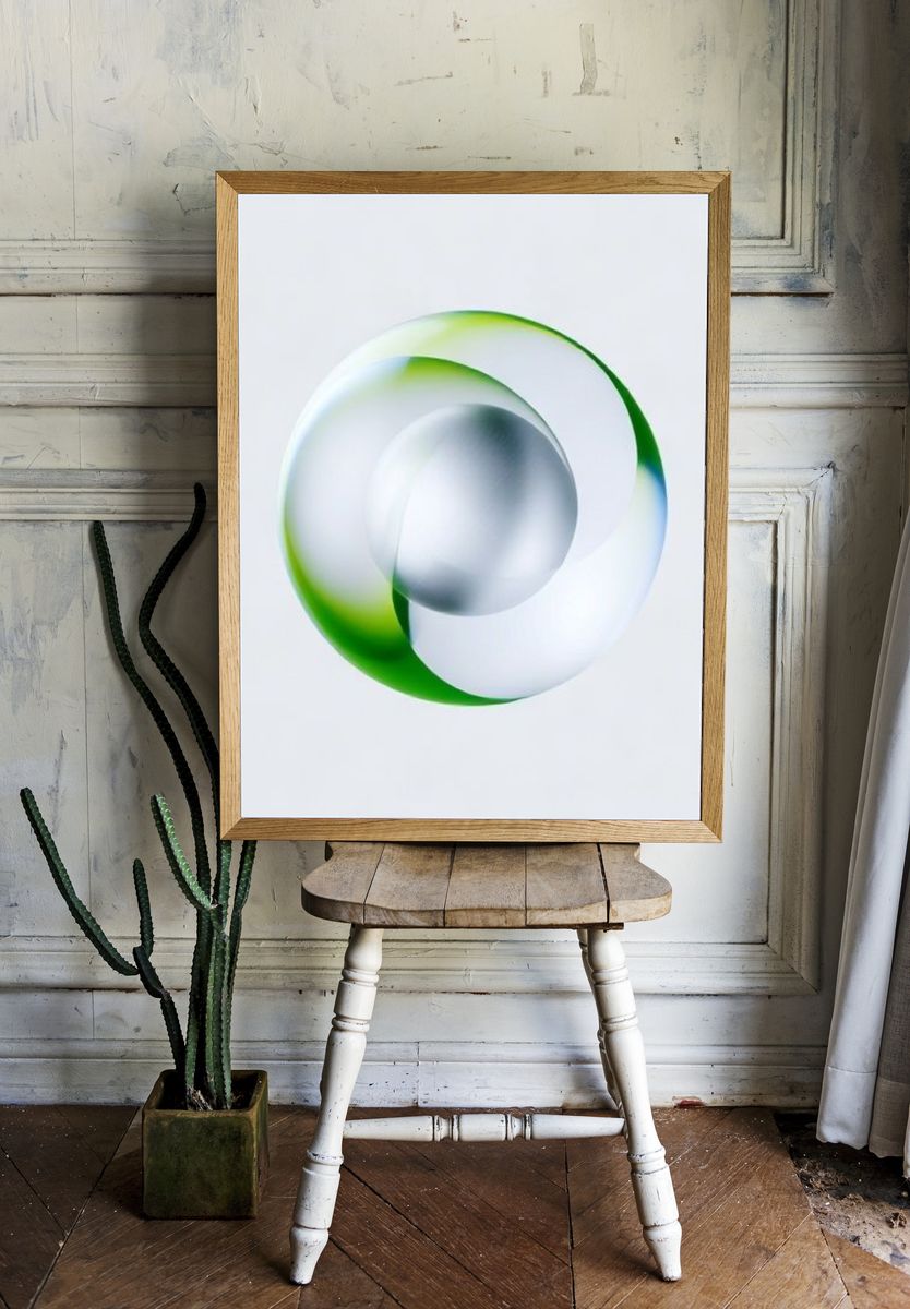Green Orbital Abstract Poster. — room view 1