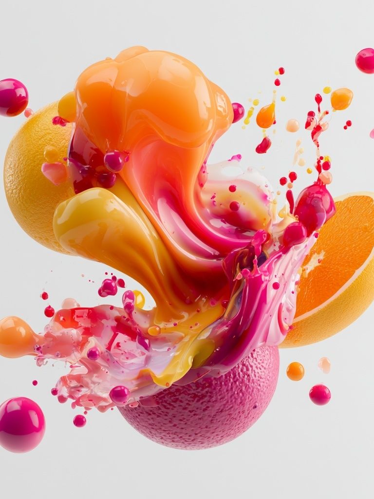 Citrus Splash Abstract Poster. poster detail