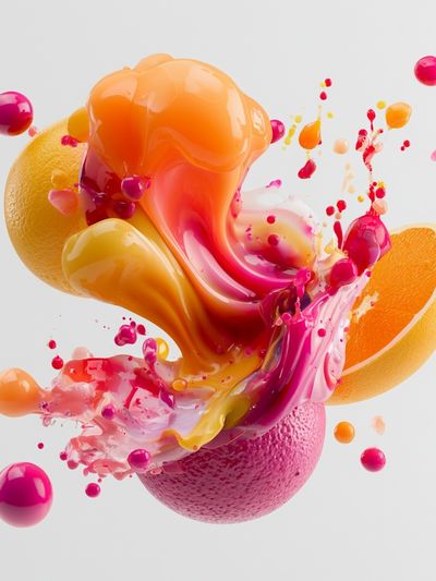 Citrus Splash Abstract Poster. poster