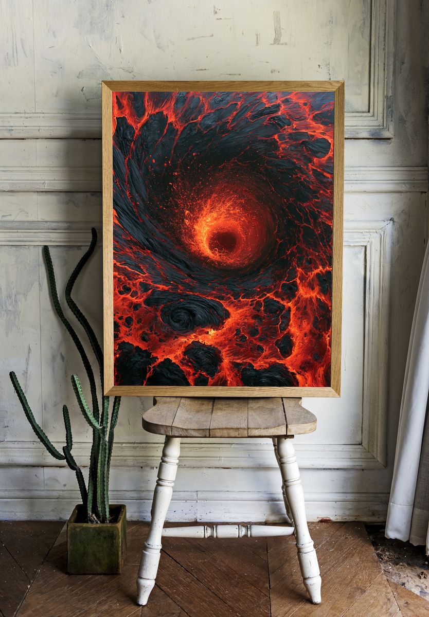 Molten Vortex Abstract Poster. — room view 1