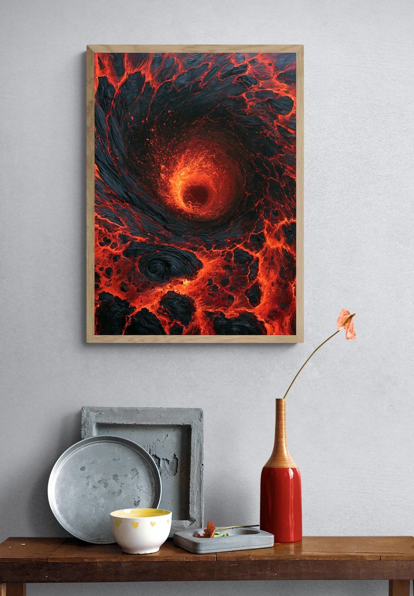 Molten Vortex Abstract Poster. — room view 3