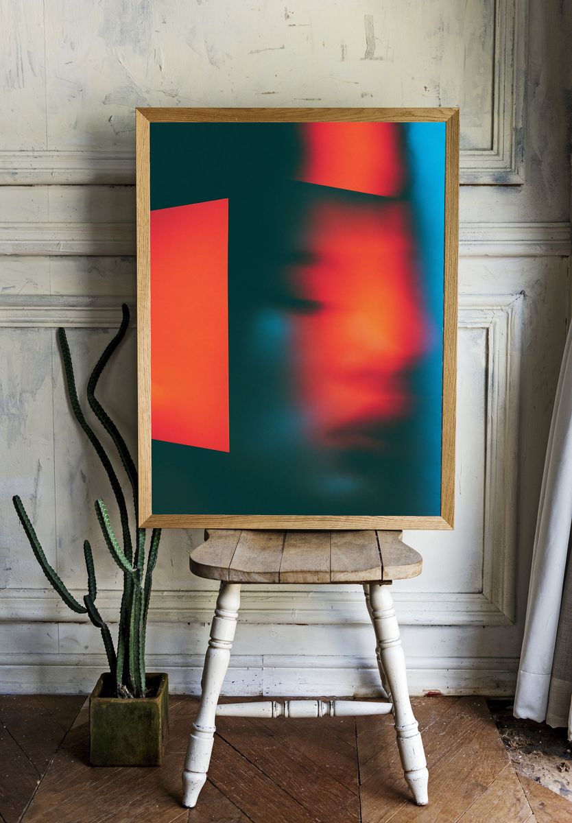 Neon Blur Abstract Poster. — room view 1