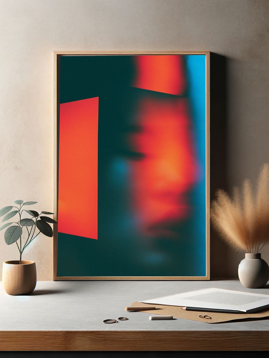 Neon Blur Abstract Poster. — room view 2