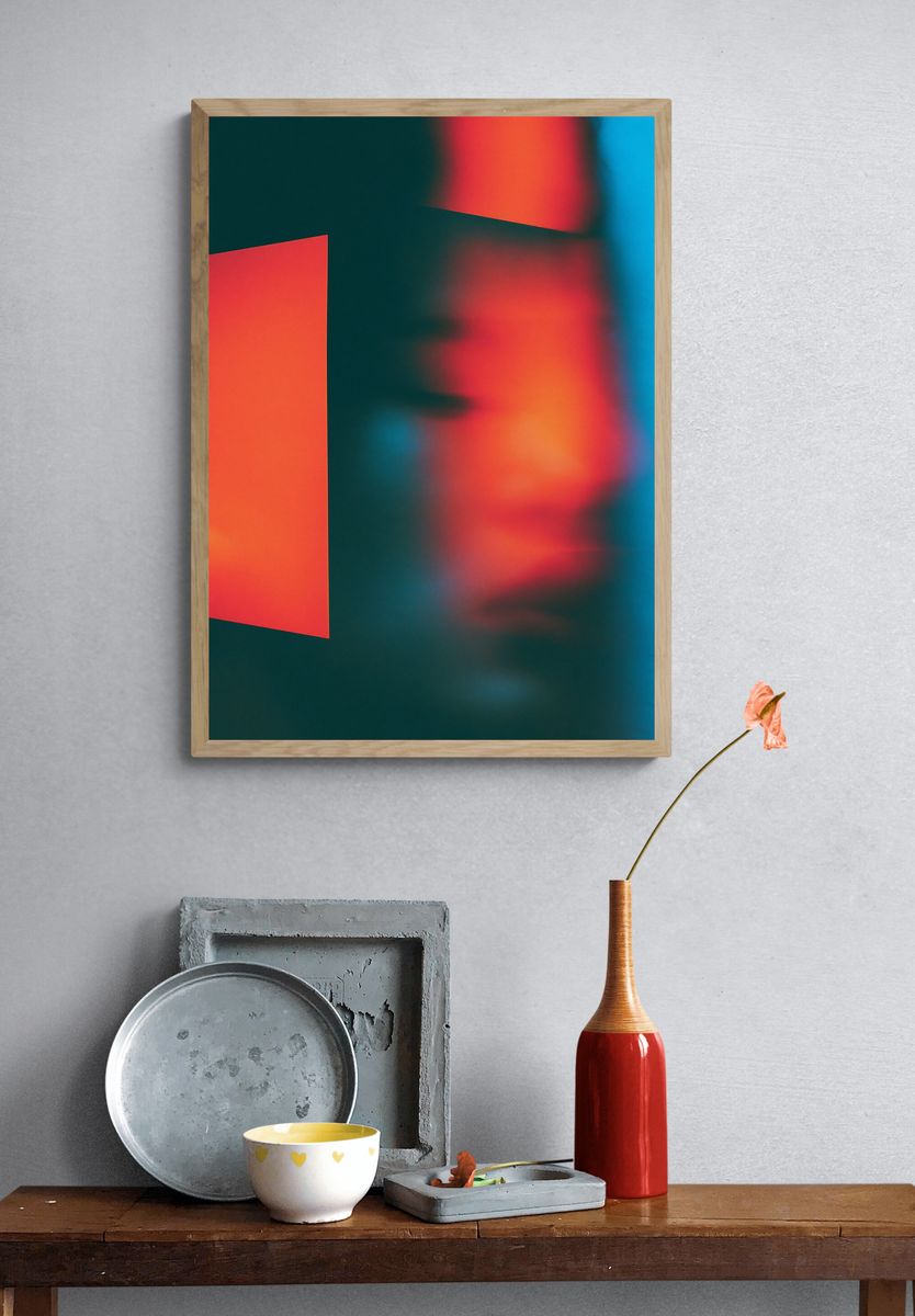 Neon Blur Abstract Poster. — room view 3