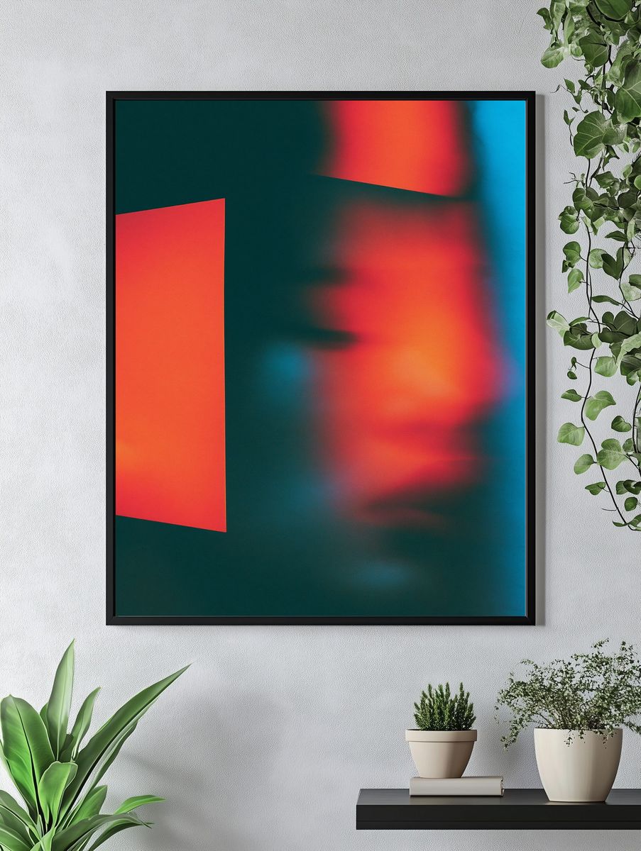 Neon Blur Abstract Poster. — room view 4