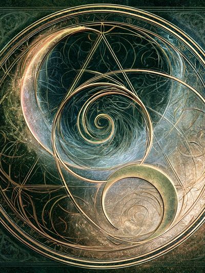 Celestial Spiral Abstract Poster.