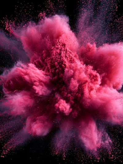 Pink Powder Burst Abstract Poster.