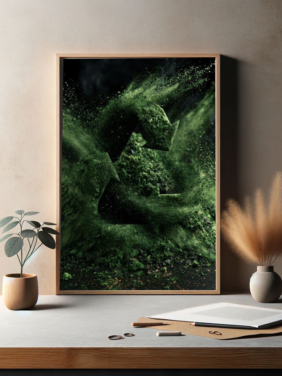Green Particle Burst Abstract Poster. — room view 2