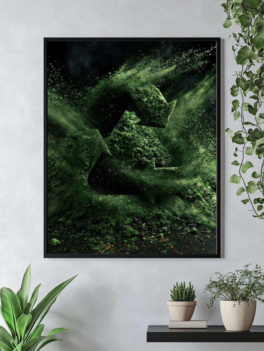 Green Particle Burst Abstract Poster. — room view 4
