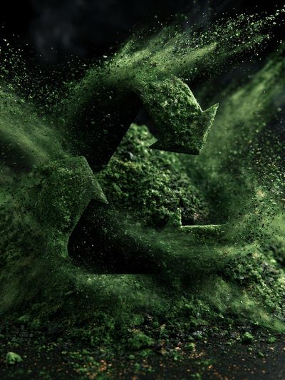 Green Particle Burst Abstract Poster.