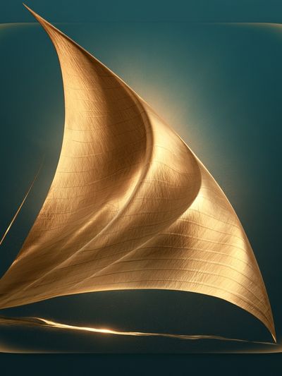 Golden Sail Abstract Print.