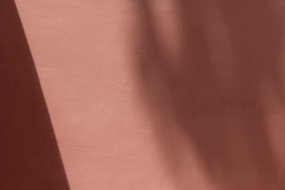 Blank pink wall with shadows. poster — abstract art