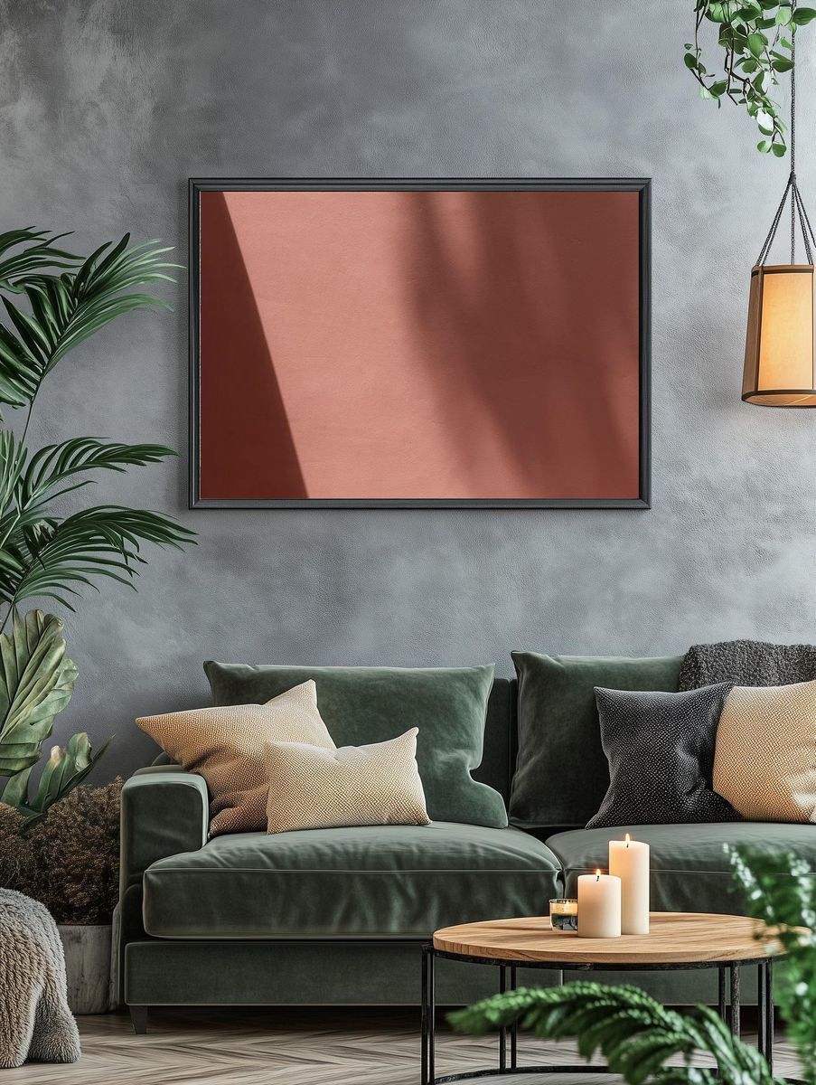Blank pink wall with shadows. — room view 4