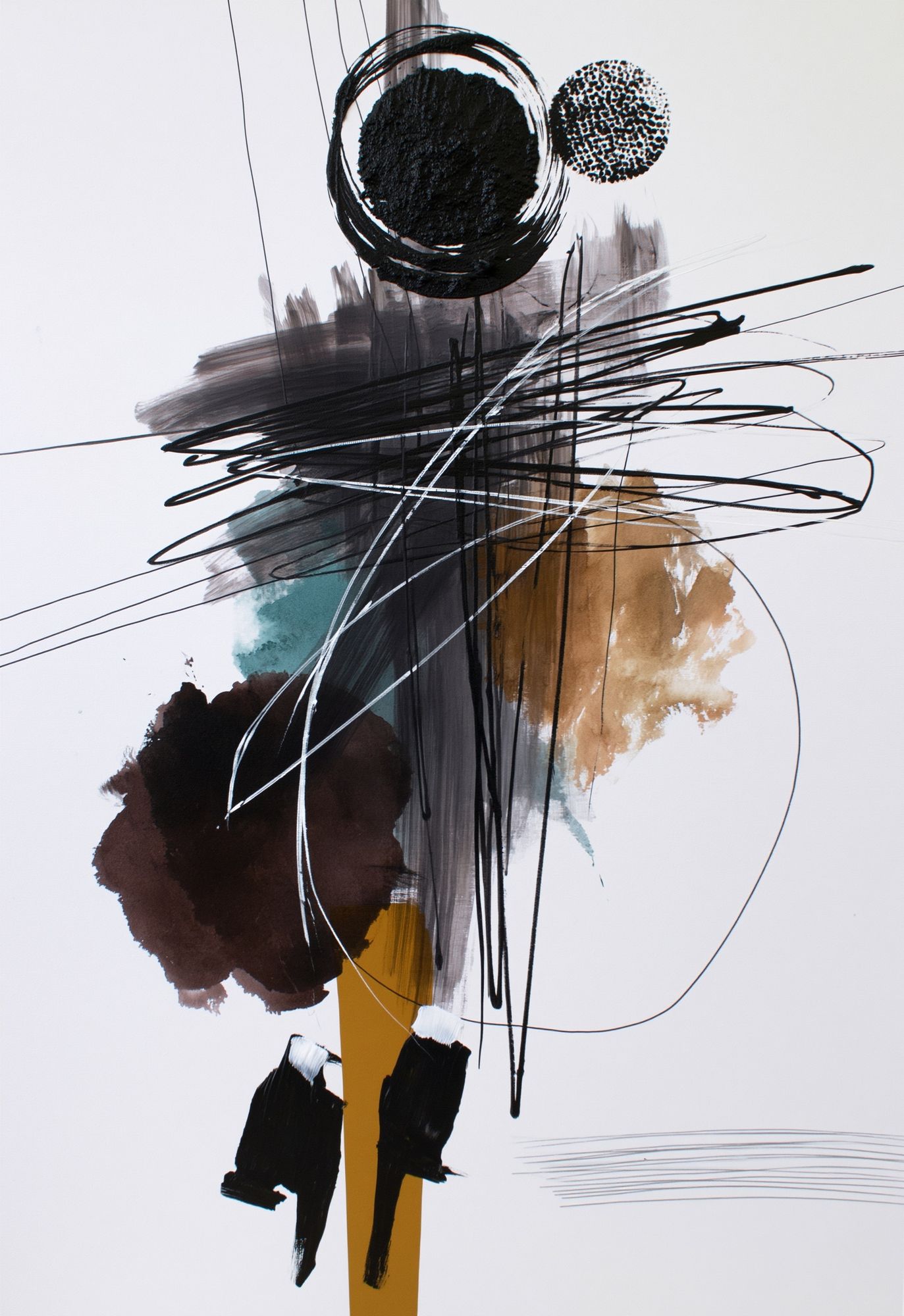 Monochrome Gesture Abstract Poster. poster — abstract art