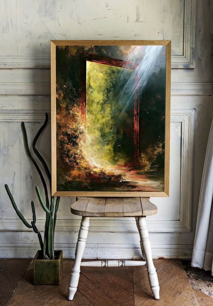 Radiant Portal Abstract Print. room preview