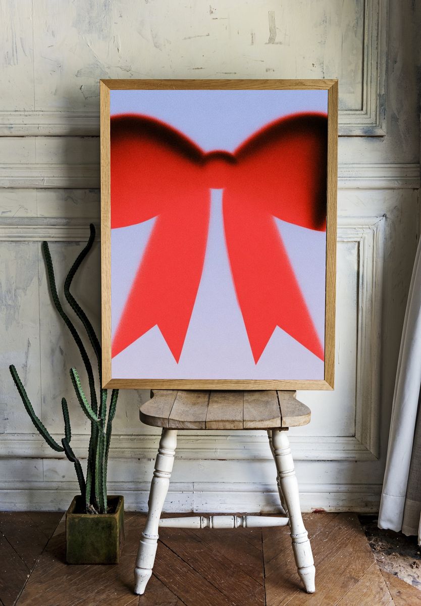 Red Bow Abstract Poster. — room view 1