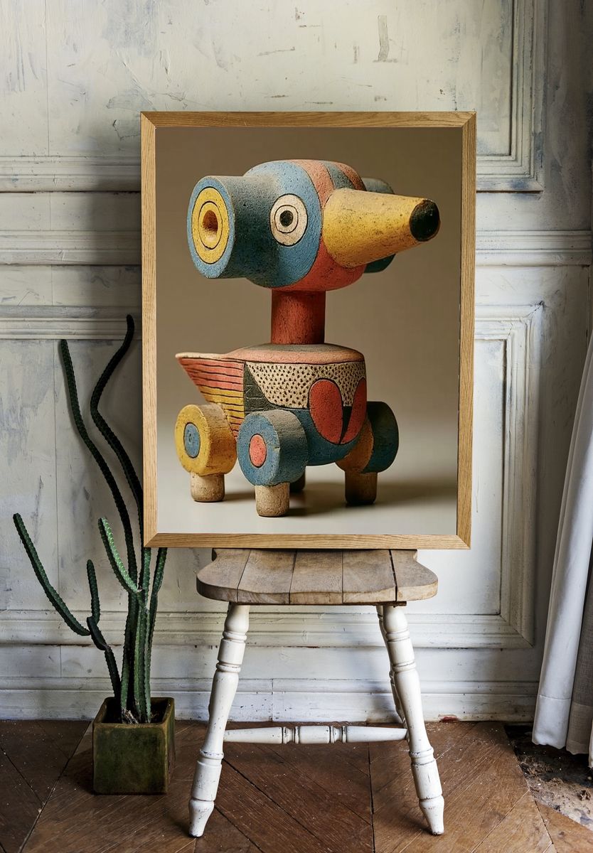Abstract Totem Sculpture Print. room preview