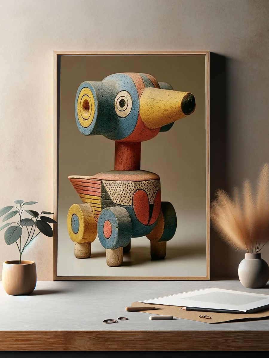Abstract Totem Sculpture Print. — room view 2