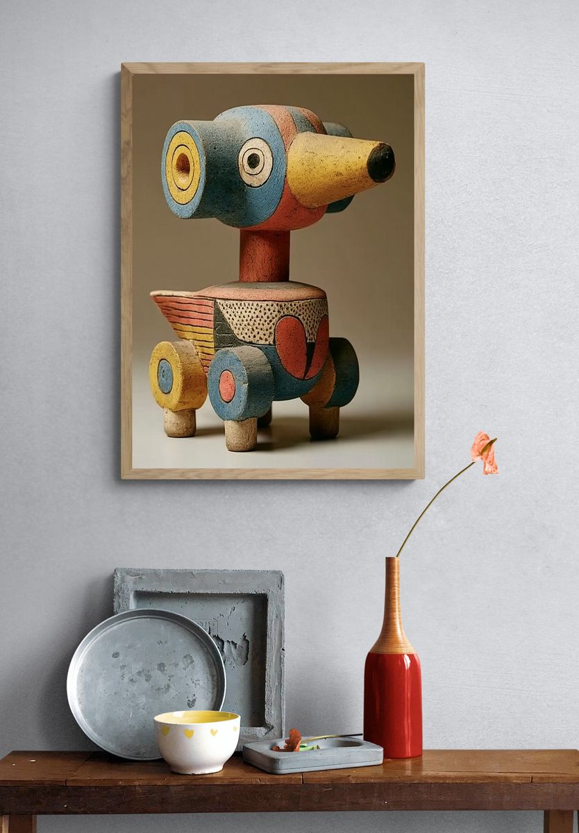 Abstract Totem Sculpture Print. — room view 3