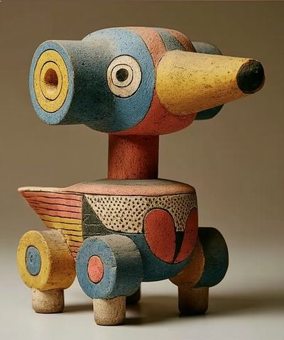 Abstract Totem Sculpture Print.