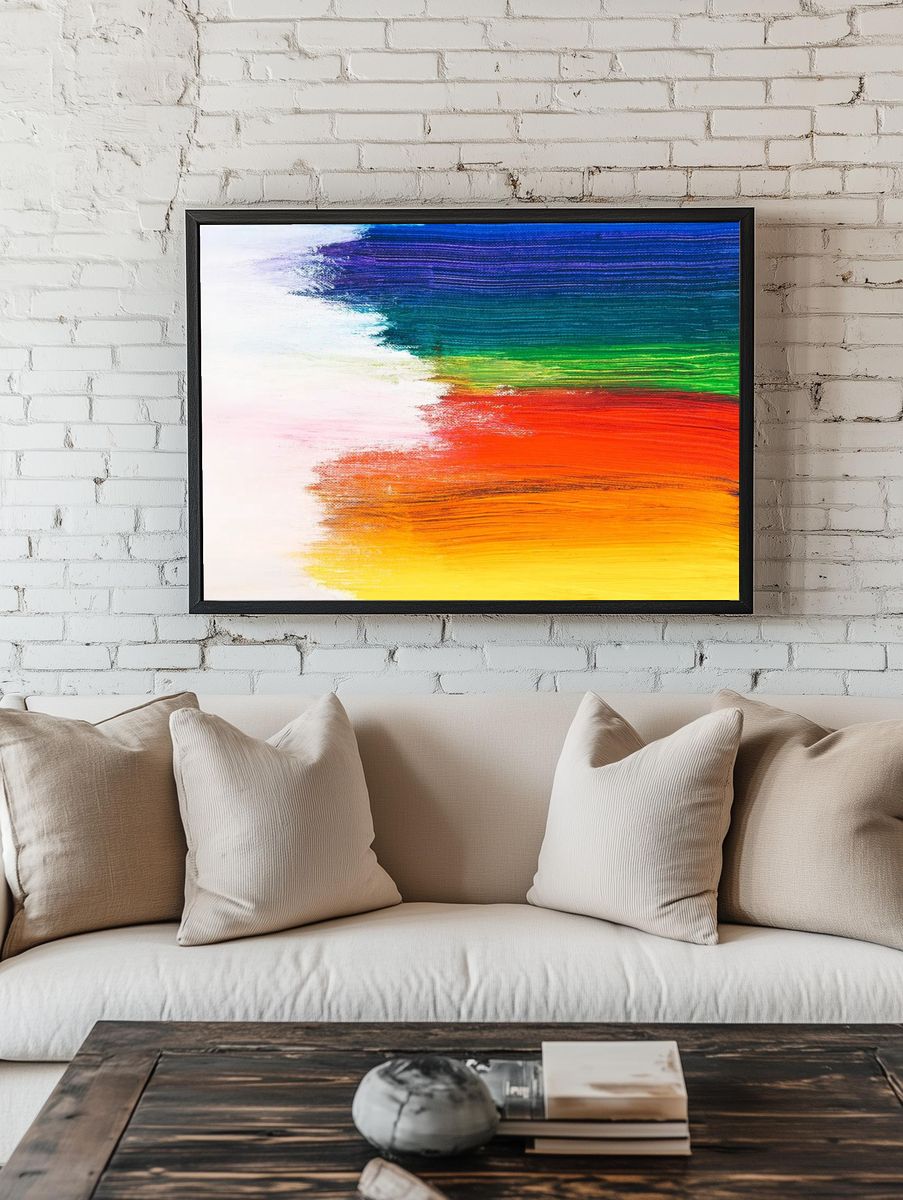 Colorful brush stroke textured background. room preview