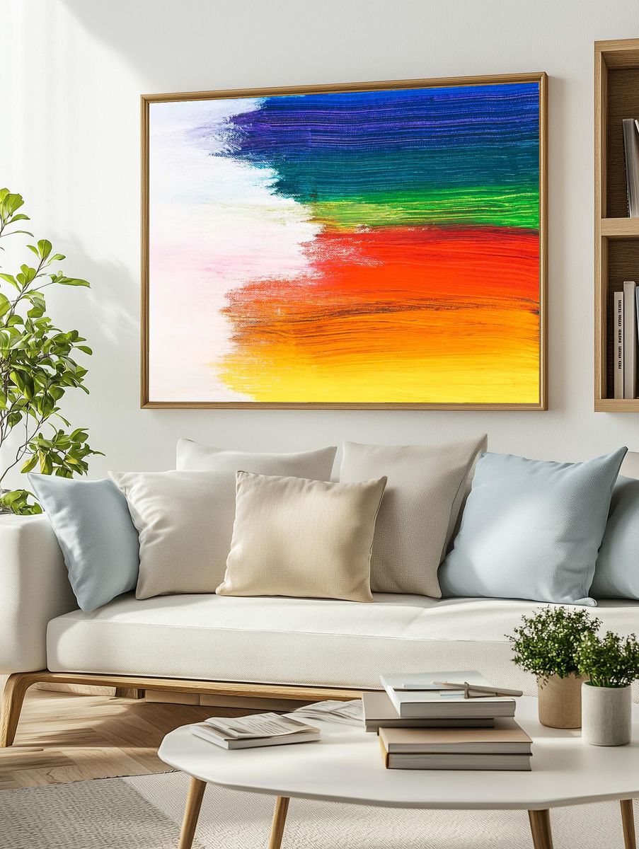 Colorful brush stroke textured background. — room view 2