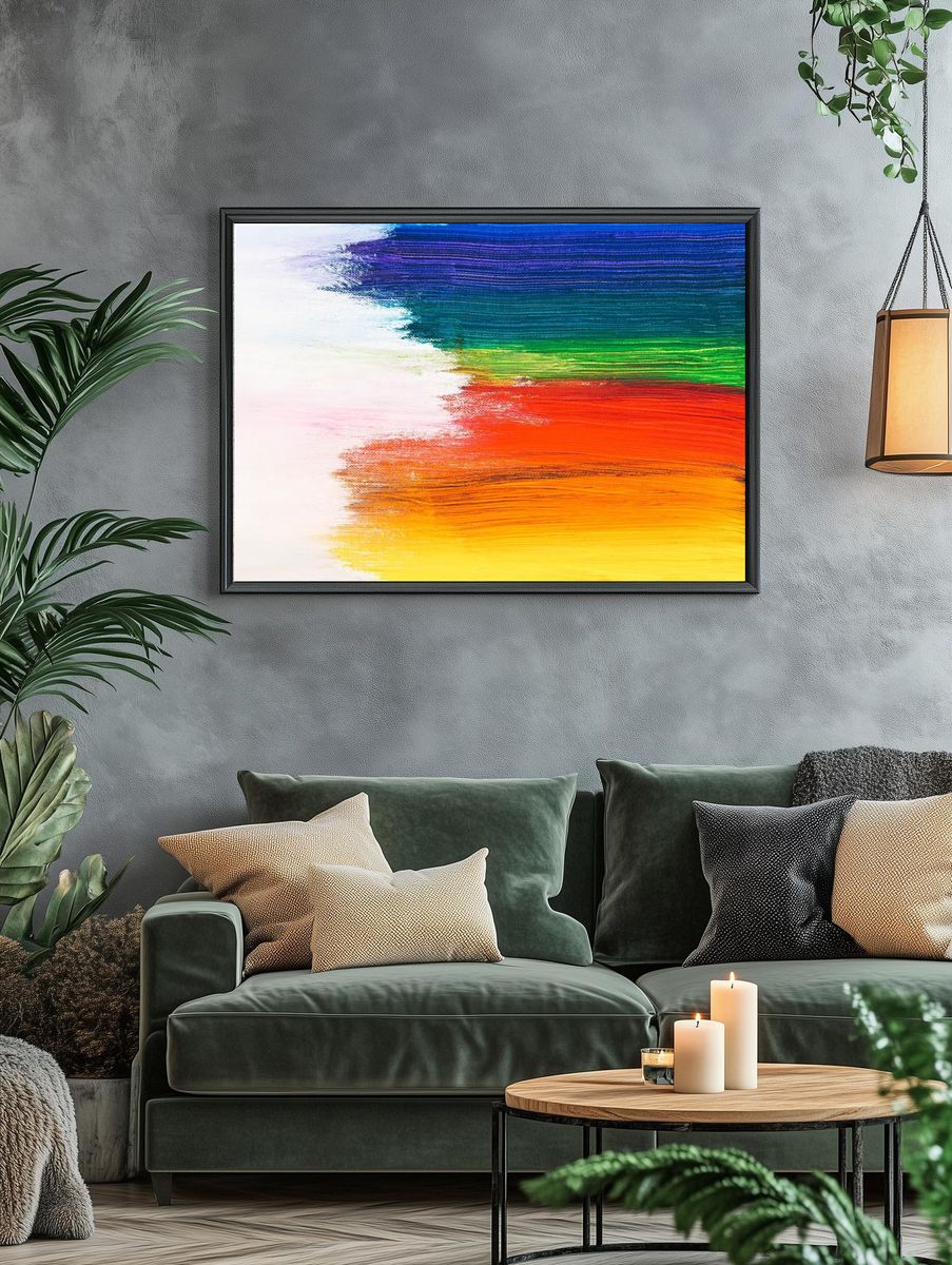 Colorful brush stroke textured background. — room view 4