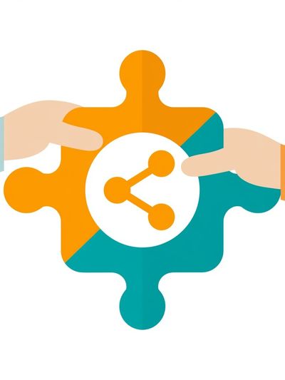 Puzzle Share Icon Abstract Poster.
