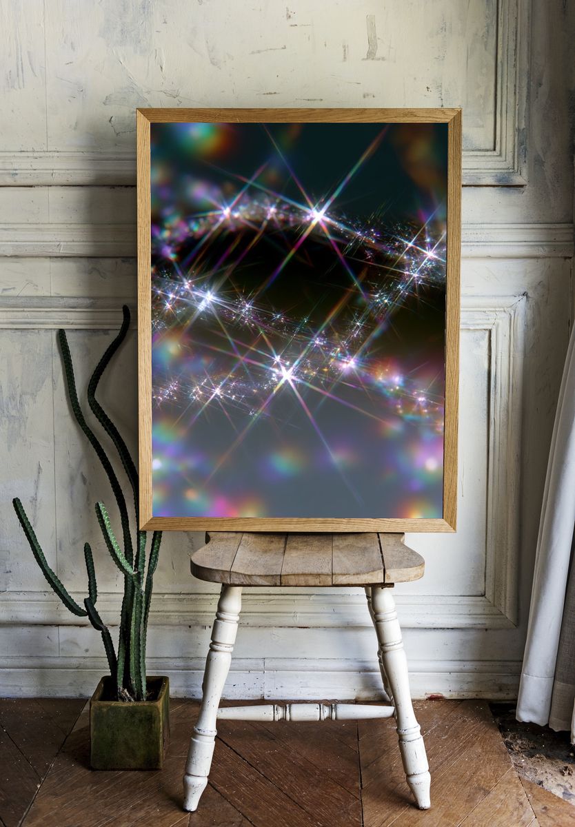 Prismatic Light Spark Abstract Poster. — room view 1