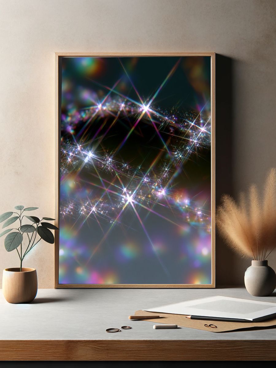 Prismatic Light Spark Abstract Poster. — room view 2