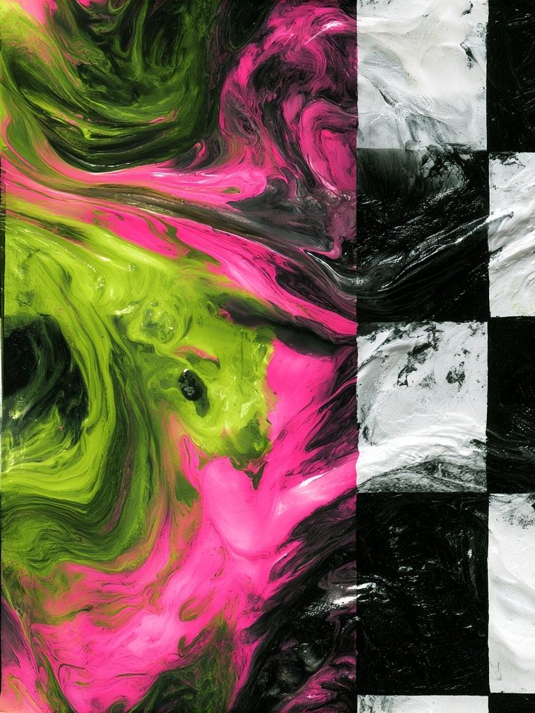 Neon Marble Swirl Abstract Poster. poster — abstract art