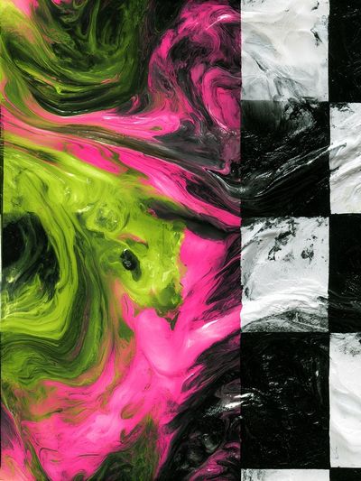 Neon Marble Swirl Abstract Poster.