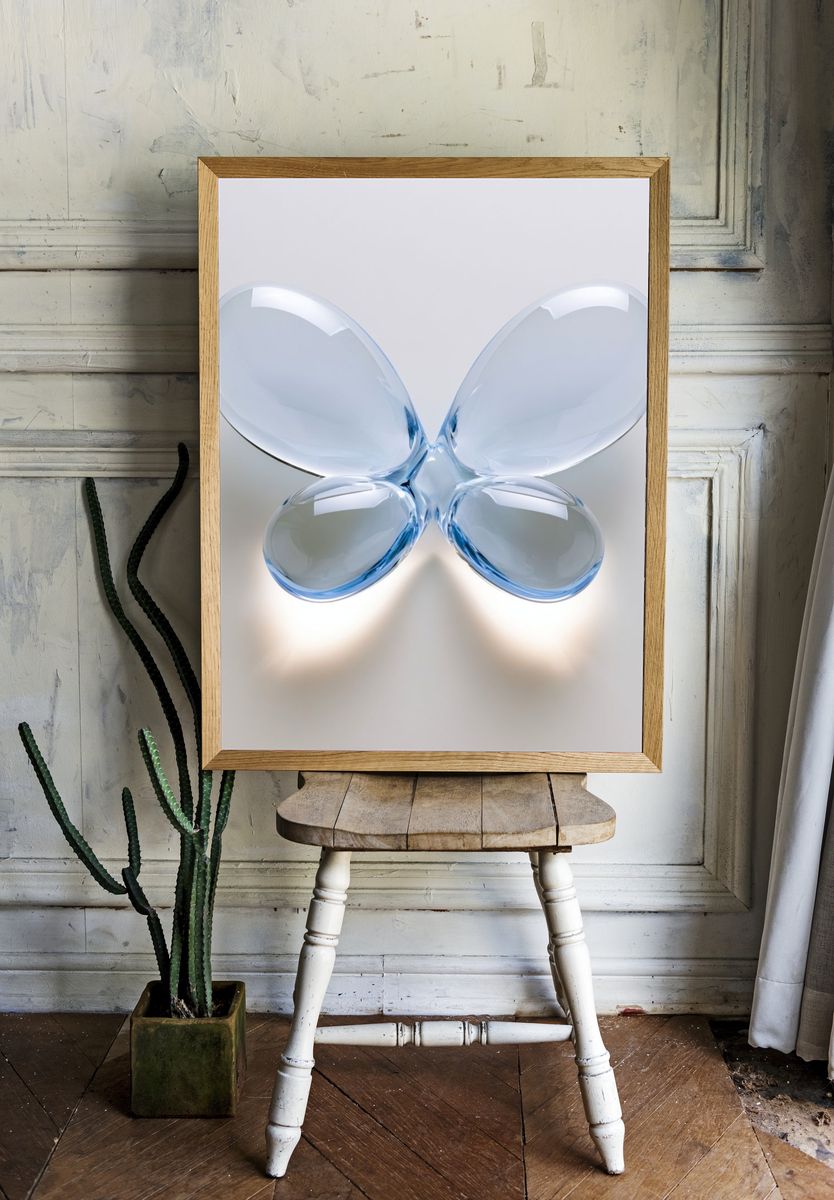 Glass Butterfly Abstract Poster. — room view 1